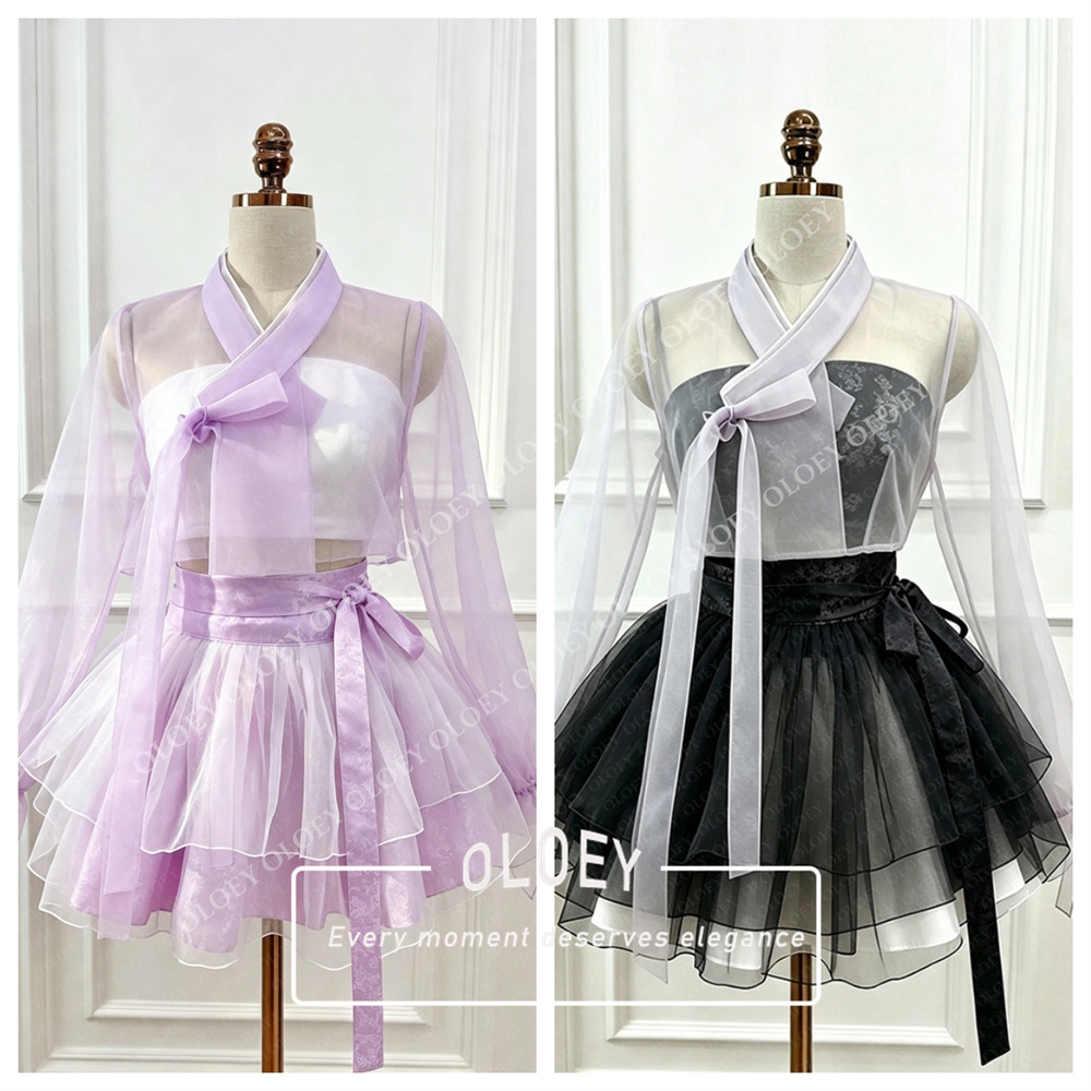 ชุดฮันบกสั้นสีดำแดงสไตล์โมเดิร - Hanbok Modern Set บทวิจารณ์และราคา
